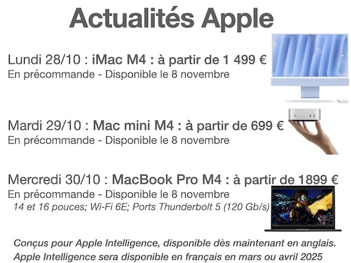 les actualités Apple fin octobre 2024